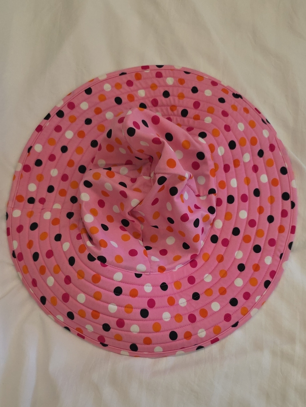 Hanna Andersson Reversible Floral & Polka Dot Sun Hat Pink Wide Brim